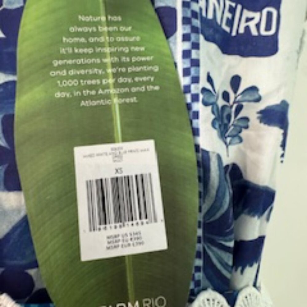 *New with tags* Farm Rio Maxi Dress Mixed White And Blue Prints - Picture 3 of 10